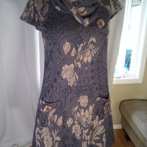 Papillon Blanc Black and Brown Patterned Dress